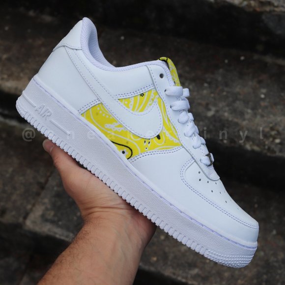 Nike Air Force One Lpw Yellow Lemon Bandana Custom NWT - Picture 8 of 8